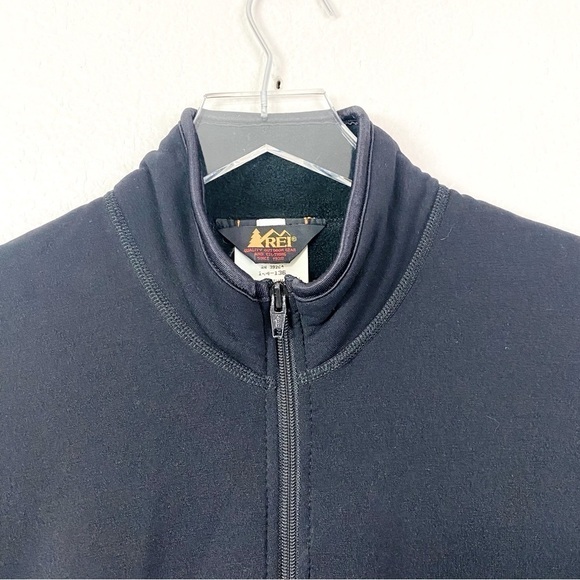 REI Black Fleece Lined Quarter Zip Long Sleeve Shirt Size L - Picture 3 of 8